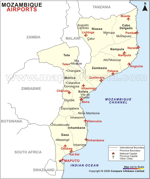 mozambique airports map